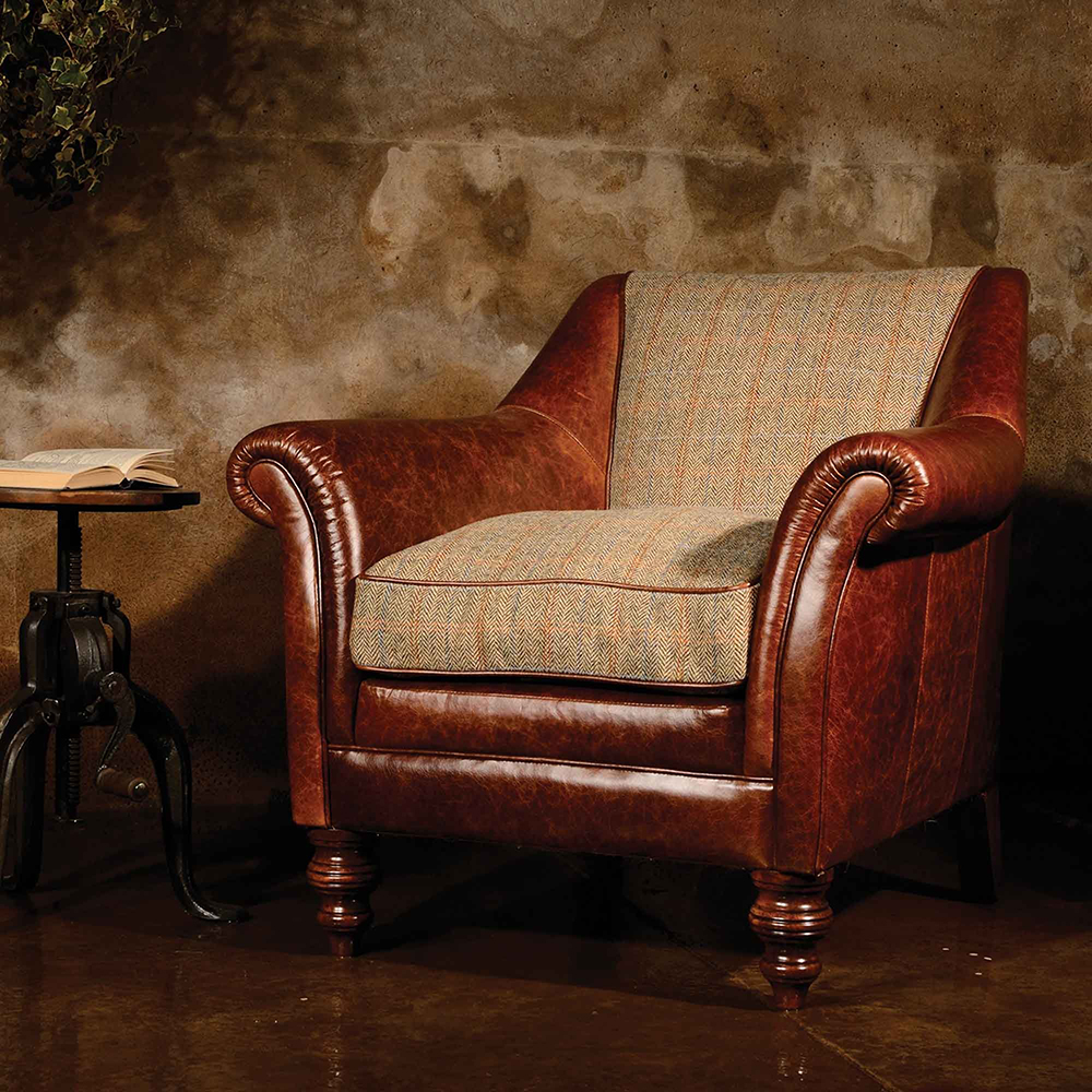 Blue tweed clearance accent chair